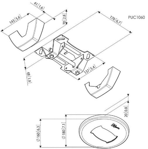 Obrázek Vogel´s Stropní úchyt PUC 1060,fixní,nad 40"