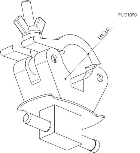 Obrázek Vogel´s Úchyt na 51mm tyč PUC 1090,stříbr, nad 40"