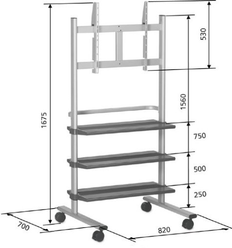 Obrázek Vogel´s Pojízdný stojan na LCD PB 150,výška 1675mm