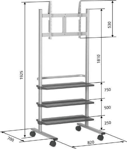 Obrázek Vogel´s Pojízdný stojan na LCD PB 175,výška 1925mm
