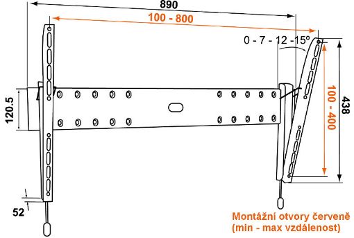 Obrázek Vogel´s Sklopný držák na stěnu do 600x400,45kg