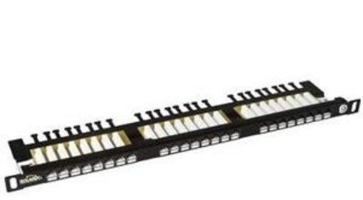 Obrázek 19" Patch pan. Solarix 24xRJ45 CAT6 UTP černý 0,5U