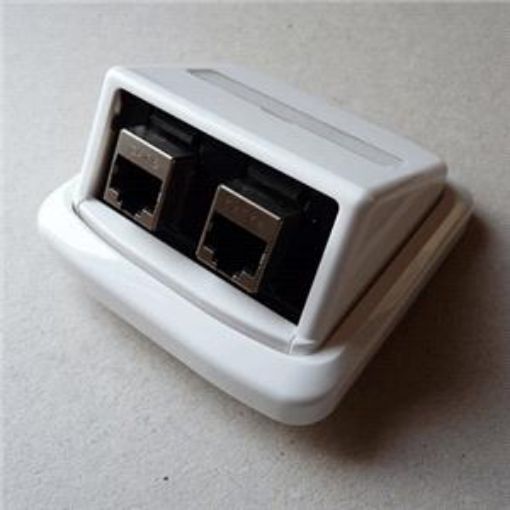 Obrázek Dvojzásuvka ABB TANGO 2xRJ45 cat5e STP bílá