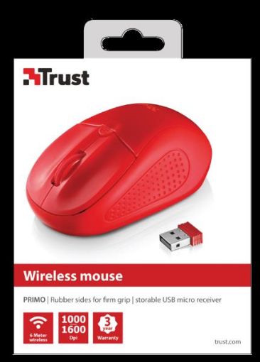 Obrázek myš TRUST Primo Wireless Mouse - red