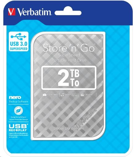 Obrázek VERBATIM HDD 2.5" 2TB Store 'n' Go Portable Hard Drive USB 3.0, Silver GEN II