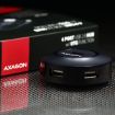 Obrázek AXAGON HUE-X6GB, 4x USB2.0 hub, 80cm kabel + micro USB OTG, černý