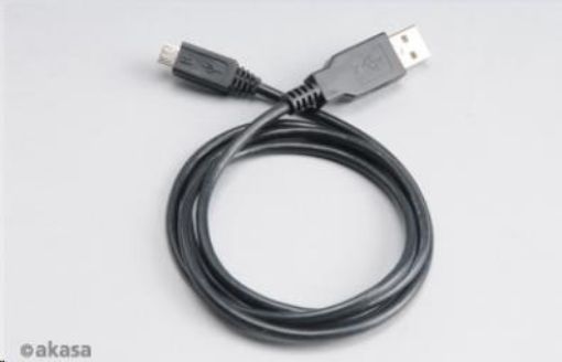 Obrázek AKASA kabel USB, male A na micro B male USB 2.0, 100cm, černý