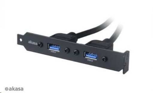 Obrázek AKASA kabel rozbočovací USB 3.0. interní USB 3.0 na 2x USB 3.0 Female Type-A do PCI bracketu, 40cm