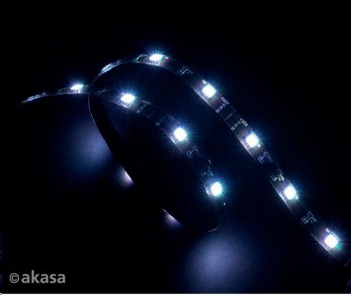 Obrázek AKASA LED pásek Vegas, Molex 12V napájení, 60 cm, 15xLED, bílá