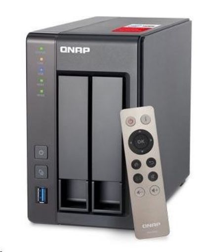 Obrázek QNAP TS-251+-2G (4C/Celeron J1900/2,0-2,42GHz/2GBRAM/2xSATA/2xGbE/2xUSB2.0/2xUSB3.0/1xHDMI)