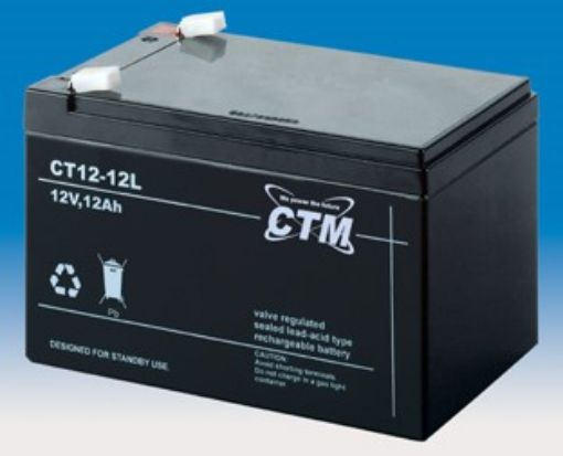 Obrázek Baterie - CTM CT 12-12L (12V/12Ah - Faston 250), životnost 5let