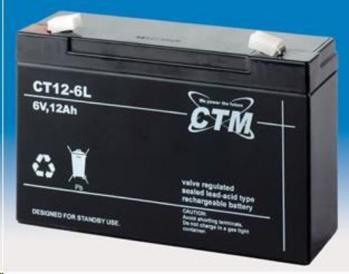 Obrázek Baterie - CTM CT 6-12L (6V/12Ah - Faston 250), životnost 5let