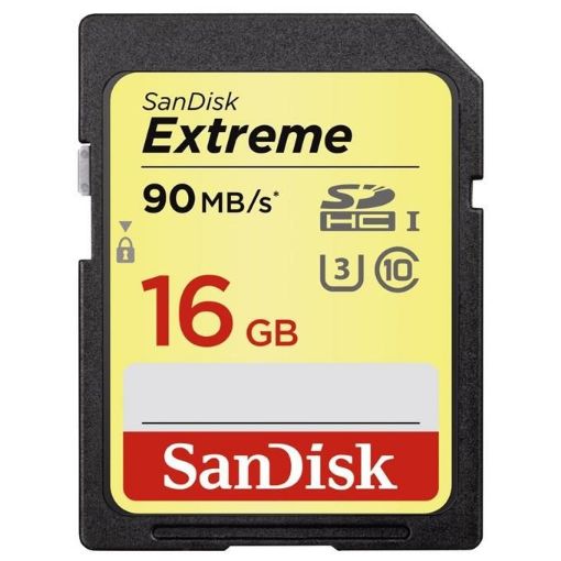 Obrázek SanDisk SDHC karta 16GB Extreme (90 MB/s Class 10 UHS-I U3)