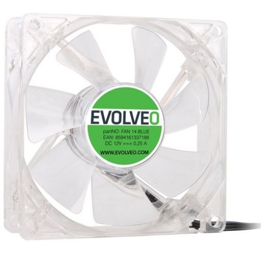 Obrázek EVOLVEO 14L1BL ventilátor 140mm, 4 LED modrý, 3pin