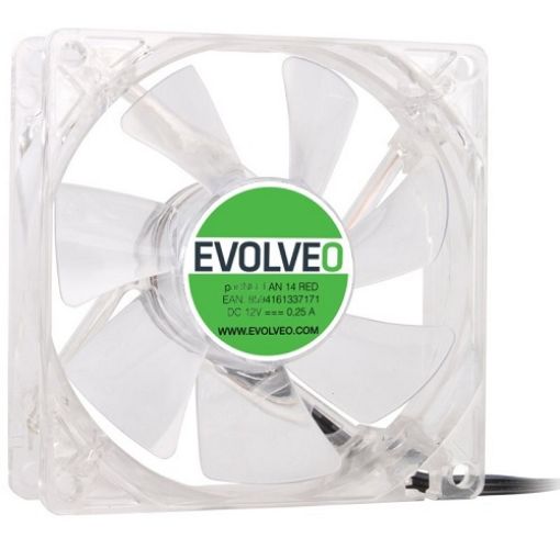 Obrázek EVOLVEO 14L1RD ventilátor 140mm, 4 LED červený, 3pin