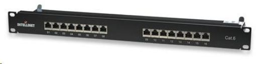 Obrázek Intellinet Patch Panel, 19", Cat6, 16-Port, FTP, 1U, Black
