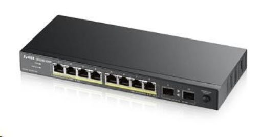 Obrázek Zyxel GS1100-10HP 10-port Desktop Gigabit Ethernet PoE Switch, 8x gigabit PoE RJ45, 2x SFP, 130W Poe budget