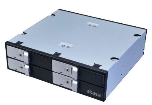 Obrázek AKASA HDD box Lokstor M22, 4x 2.5" SATA HDD/SSD do 5.25" interní pozice, černá