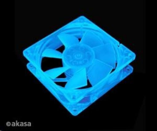 Obrázek AKASA ventilátor AK-176BL-S, 80 x 25mm, UV modrý, kluzné ložisko