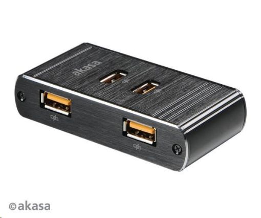 Obrázek AKASA nabíječka USB, 4 nabíjecí porty USB, hliník, černá