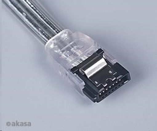 Obrázek AKASA kabel SATA2 datový kabel k HDD,SSD a optickým mechanikám, stříbný, 1m