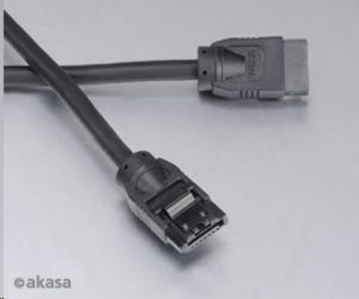 Obrázek AKASA kabel SATA3 datový kabel k HDD,SSD a optickým mechanikám, černý, 1m