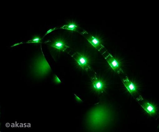 Obrázek AKASA LED pásek Vegas, Molex 12V napájení, 60cm, zelený