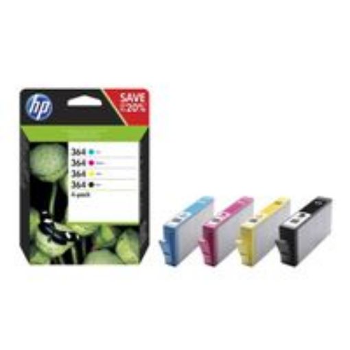 Obrázek HP 364 CMYK Ink Cartridge Combo 4-Pack, N9J73AE