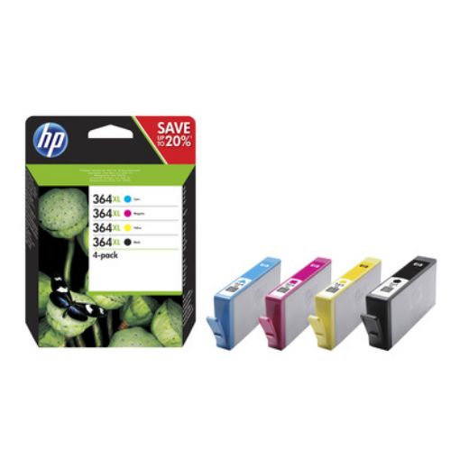 Obrázek HP 364XL CMYK Ink Cartridge Combo 4-Pack, N9J74AE