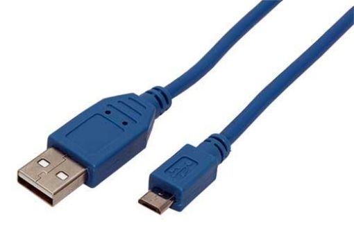 Obrázek USB 2.0 kabel, USB A(M) - microUSB B(M), 1m, modrý