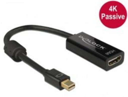 Obrázek Delock Adaptér mini Displayport 1.2 samec > HDMI samice 4K pasivní černý