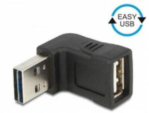 Obrázek Delock adaptér EASY-USB 2.0-A samec > USB 2.0-A samice pravoúhlý nahoru / dolů