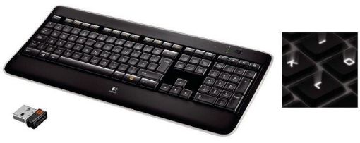 Obrázek Logitech kláv. Wireless Illuminated Keyboard K800, US layout, unifying přijímač