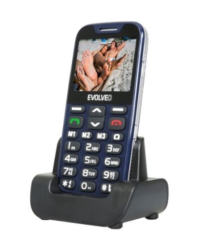 Obrázek EVOLVEO EasyPhone XD, mobilní telefon pro seniory s nabíjecím stojánkem (modrá barva)