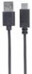 Obrázek MANHATTAN Kabel USB 2.0 C, C Male / A Male, 1m, černý