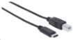 Obrázek MANHATTAN Hi-Speed USB C Cable, C Male / B Male, 1 m (3 ft.), Black