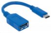 Obrázek MANHATTAN Kabel USB 2.0 A - USB 3.1 C (F/M), modrý