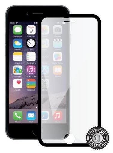 Obrázek ScreenShield ochrana displeje Tempered Glass pro iPhone 6, Black (kovový okraj)