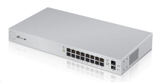 Obrázek UBNT UniFi Switch US-16-150W 16xGigabit, 150W PoE+ 802.3at/af, pasivní PoE 24V, 2xSFP slot, non-blocking 18Gbps