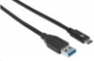 Obrázek MANHATTAN Kabel USB 3.0 A - USB 3.1 C, (M/M), 1m, černý