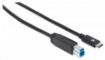 Obrázek MANHATTAN USB 3.1 Gen2 Cable, Type-C Male / Type-B Male, 1m (3 ft.), 3A, Black