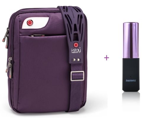 Obrázek i-stay netbook/ipad bag Purple + PowerBank 2400 mAh lipstick