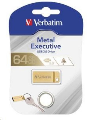 Obrázek VERBATIM Flash Disk 64GB Metal Executive, USB 3.0, zlatá