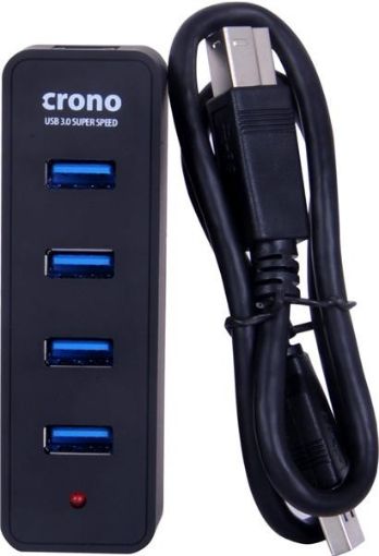 Obrázek CRONO USB 3.0 HUB, 4 porty, černý