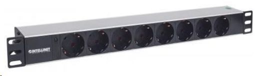 Obrázek Intellinet 19" 1.5U Rackmount 8-Way Power Strip - German Type, rozvodný panel, 8x DE zásuvka, 1.6m kabel