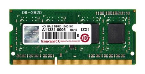 Obrázek SODIMM DDR3 4GB 1600MHz TRANSCEND JetRam™, 512Mx8 CL11, retail