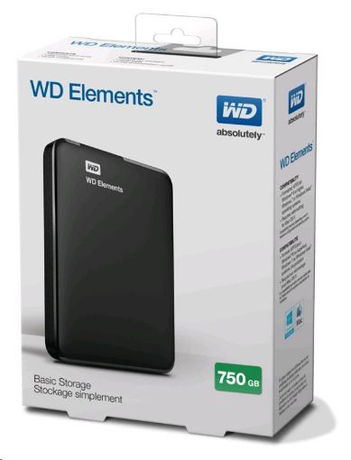 Obrázek BAZAR VADNÉ - WD Elements Portable 750GB Ext. 2.5" USB3.0, Black