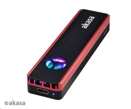 Obrázek AKASA externí box Vegas SSD Mate, pro M.2 SATA/NVMe SSD, USB 3.2 Gen 2, 10Gb/s, RGB, hliník