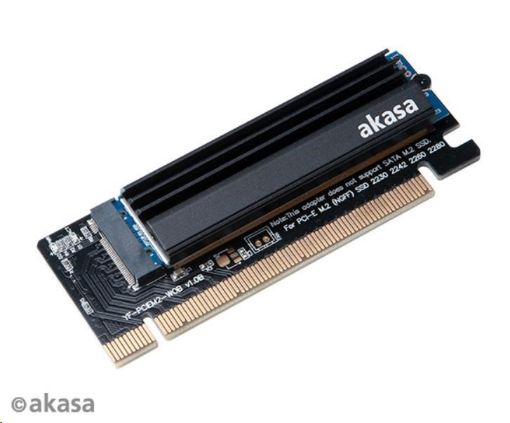 Obrázek AKASA adaptér M.2 SSD to PCIe adapter card with heatsink cooler