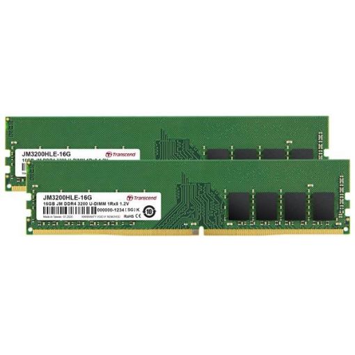 Obrázek DIMM DDR4 32GB KIT (16GB*2) 3200Mhz TRANSCEND U-DIMM 1Rx8 2Gx8 CL22 1.2V